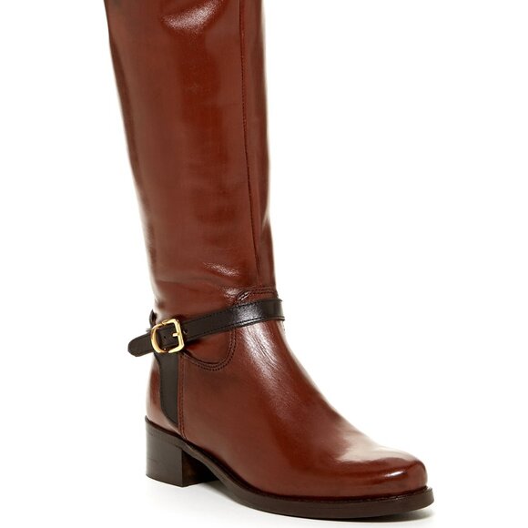Catherine Malandrino New MILA Leather RIDING Tall BOOTS Brown/Black Women's 10 - Picture 2 of 16